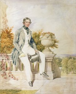 Ritratto di un gentiluomo seduto su una terrazza, 1843 da William Bootham